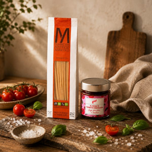 KIT Spaghetti Mancini & Sugo pomodoro e basilico Serafini